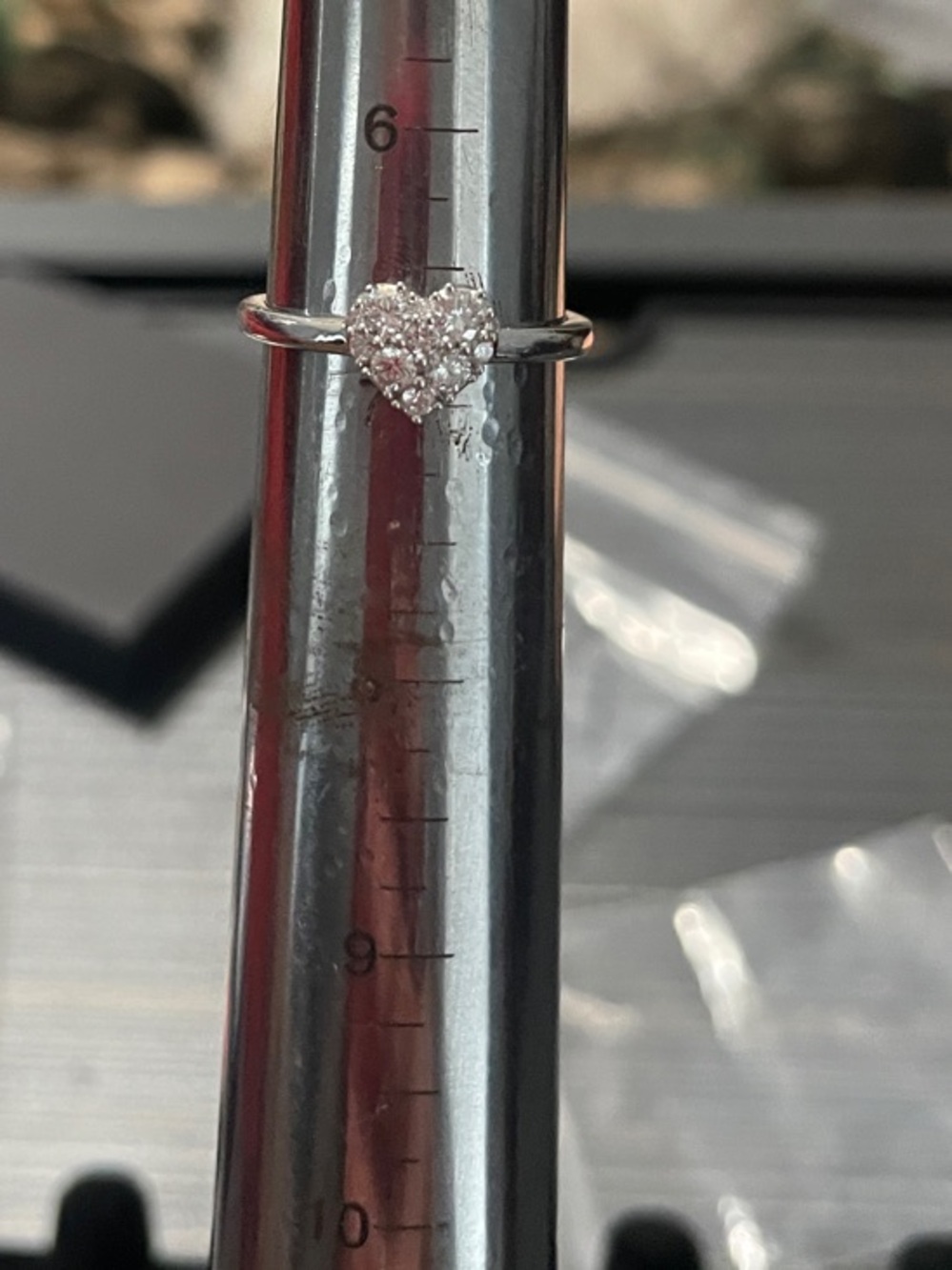 Sterling Silver Heart Cluster Ring in Lab Grown White Diamonds